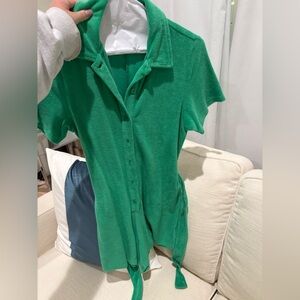 Rails terry cloth romper with tie at waist